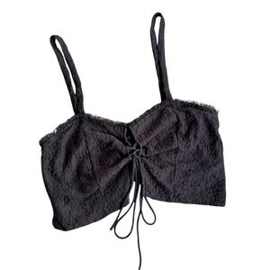 Zara Black Lace Crop Tank